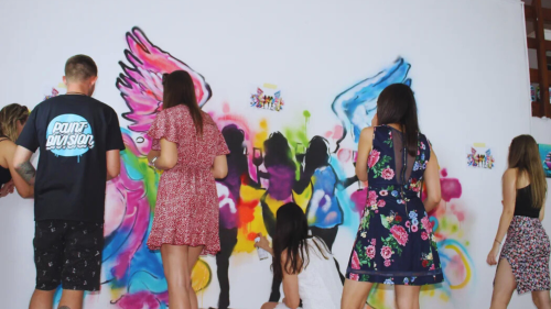 Festékszórós kaland Anyával! - Graffiti Workshop Budapesten 3